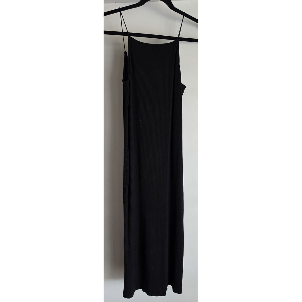 Future Collective Black Sleeveless Maxi Dress Size M Scoop Neck Ribbed Bodycon
